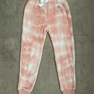 Fuzzy tye-dyed joggers